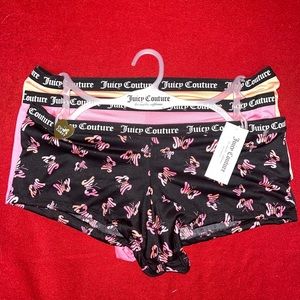 Juicy Couture 3 Pck Women Cute & Curvy Boyshort Underwear Polyester Blend NWT